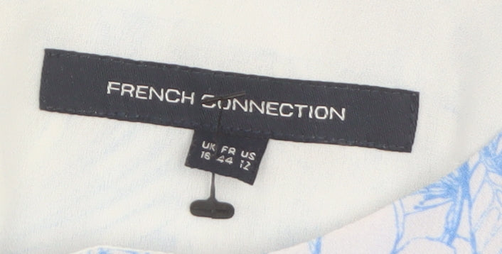 French Connection Women's Blue Floral Blouse Size 16