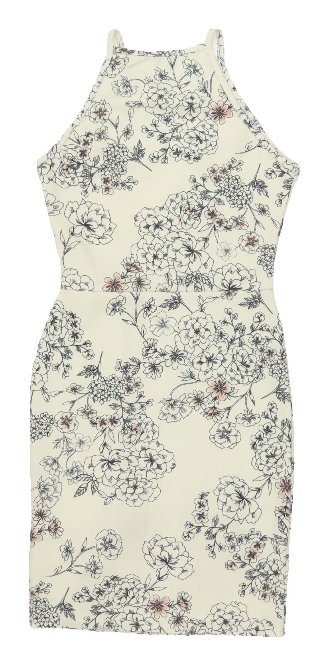 Missguided Women's Ivory Floral Bodycon Dress Size 6