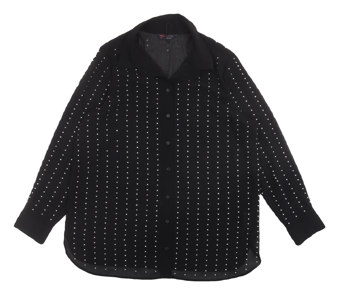 Womens UK Size 14 Marks and Spencer Black  Button-Up