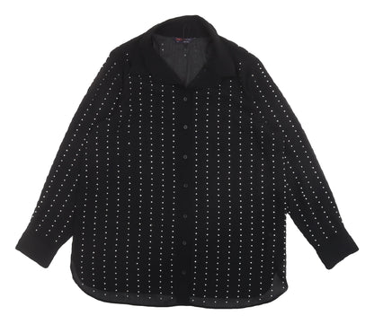 Womens UK Size 14 Marks and Spencer Black  Button-Up