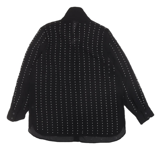 Womens UK Size 14 Marks and Spencer Black  Button-Up