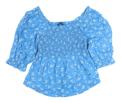Womens UK Size 10 Marks and Spencer Blue Tunic Blouse