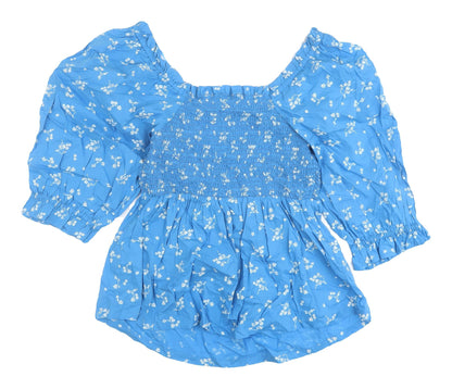 Womens UK Size 10 Marks and Spencer Blue Tunic Blouse