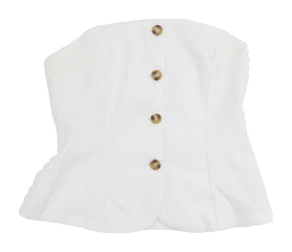 Womens UK Size 12 PRETTYLITTLETHING White Camisole Blouse
