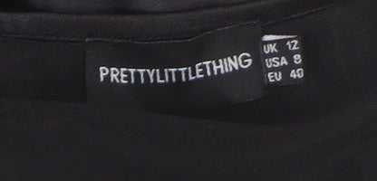 PrettyLittleThing Black Short Bodycon Dress UK 12