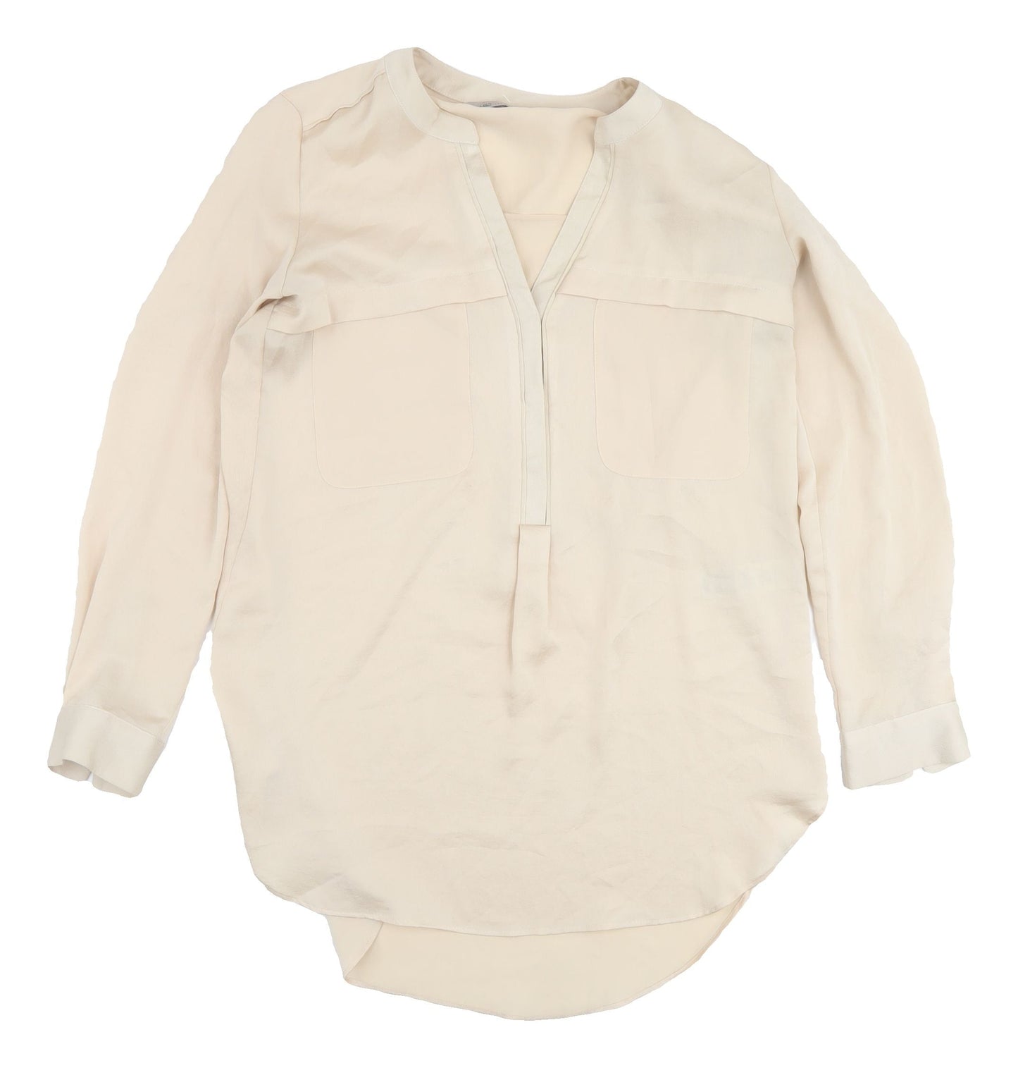 Womens UK Size 10 Marks and Spencer Beige Basic Blouse