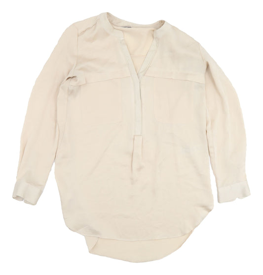 Womens UK Size 10 Marks and Spencer Beige Basic Blouse