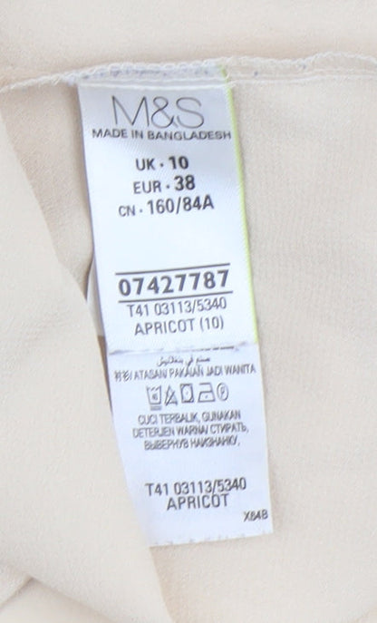 Womens UK Size 10 Marks and Spencer Beige Basic Blouse