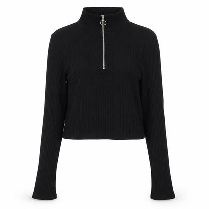 Womens UK Size 14 Topshop Black Cropped T-Shirt
