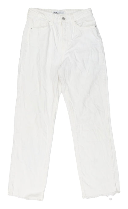 Zara Women's White Jeans Size 8 Cotton