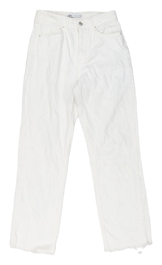 Zara Women's White Jeans Size 8 Cotton