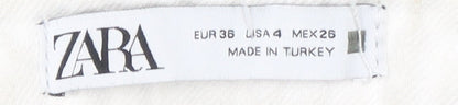 Zara Women's White Jeans Size 8 Cotton