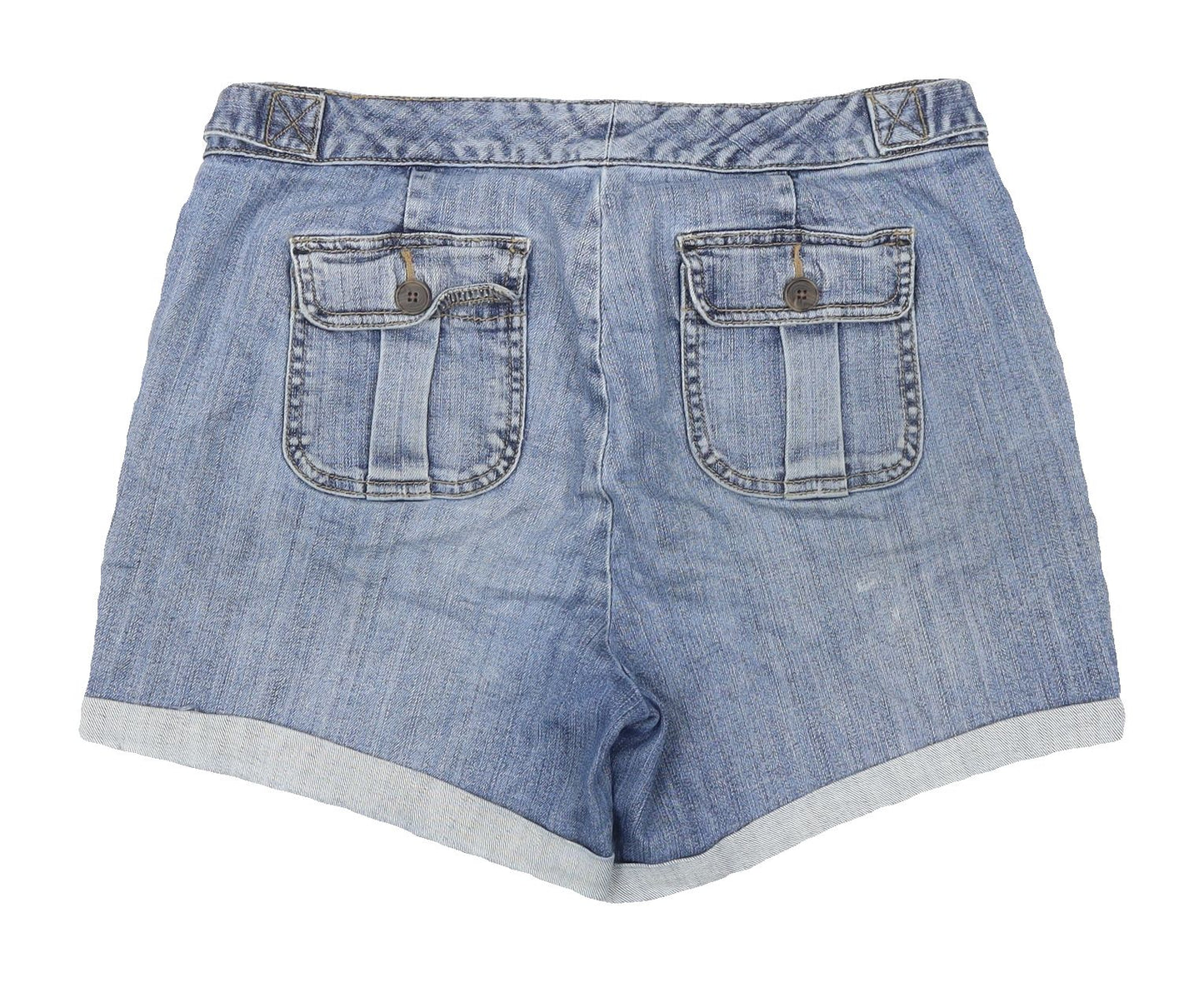 Lands' End Women's Blue Denim Chino Shorts, Size 8