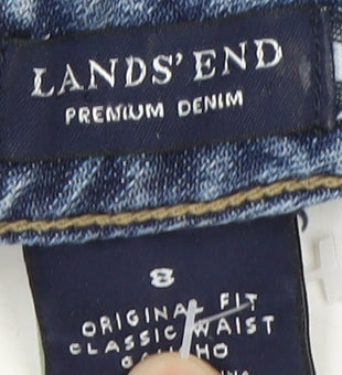 Lands' End Women's Blue Denim Chino Shorts, Size 8