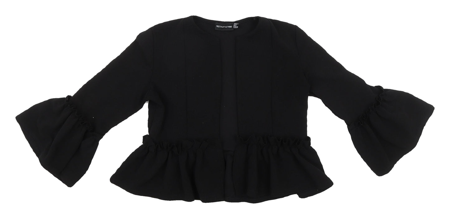 Womens UK Size 10 PRETTYLITTLETHING Black Cardigan Jumper