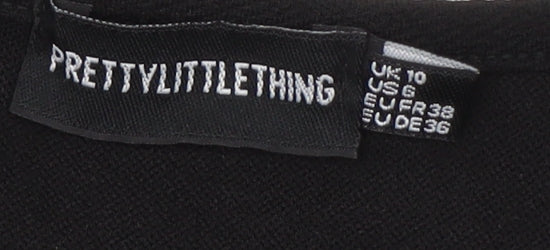 Womens UK Size 10 PRETTYLITTLETHING Black Cardigan Jumper