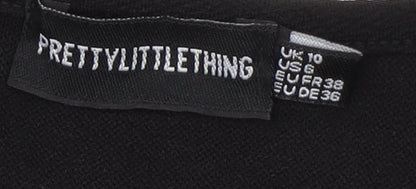 Womens UK Size 10 PRETTYLITTLETHING Black Cardigan Jumper