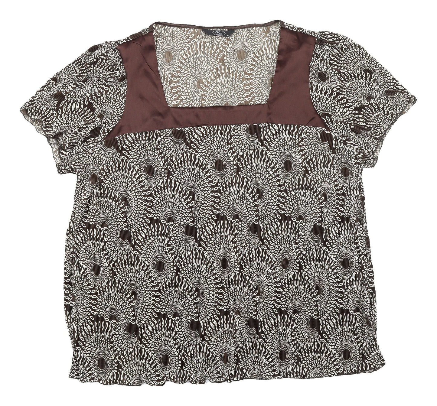 Womens UK Size XL BM Brown Tunic Blouse