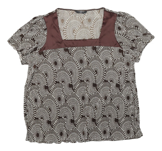 Womens UK Size XL BM Brown Tunic Blouse