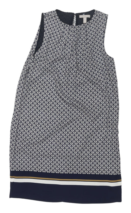 H&M Women's Geometric Shift Dress UK 8 Multicolour