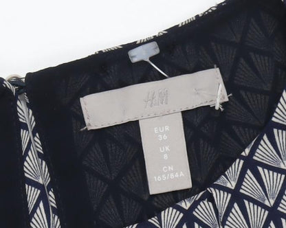 H&M Women's Geometric Shift Dress UK 8 Multicolour