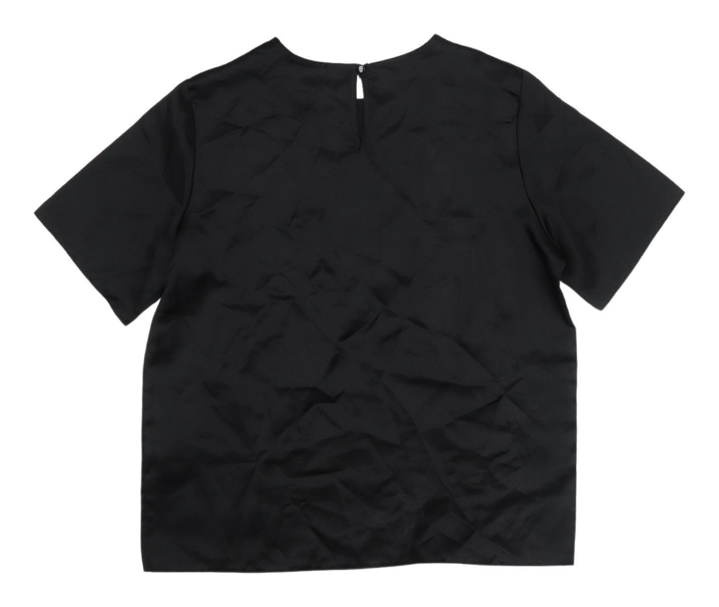 GTC Collection Black Blouse, Women's Size 14, Short Sleeve