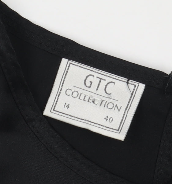 GTC Collection Black Blouse, Women's Size 14, Short Sleeve