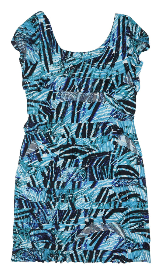 Roman Women's Geometric A-Line Multicolour Dress