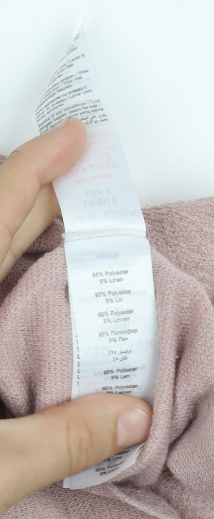 Womens UK Size S New Look Pink Basic T-Shirt