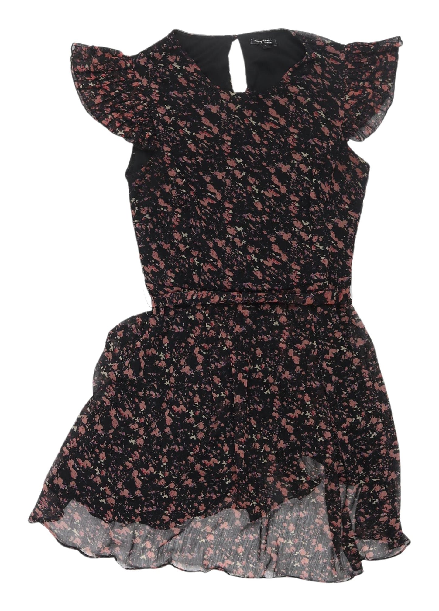 TFNC London Women's Black Floral A-Line Dress Size 5
