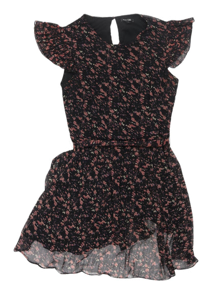 TFNC London Women's Black Floral A-Line Dress Size 5