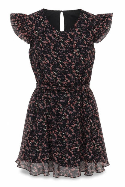 TFNC London Women's Black Floral A-Line Dress Size 5