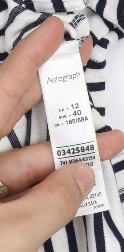 Womens UK Size 12 Marks and Spencer White Basic T-Shirt