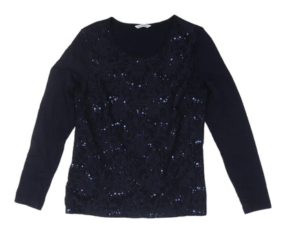 Womens UK Size 8 Marks and Spencer Blue Basic T-Shirt
