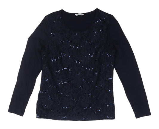 Womens UK Size 8 Marks and Spencer Blue Basic T-Shirt