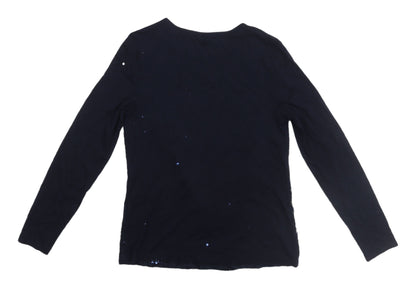 Womens UK Size 8 Marks and Spencer Blue Basic T-Shirt