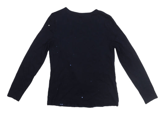 Womens UK Size 8 Marks and Spencer Blue Basic T-Shirt