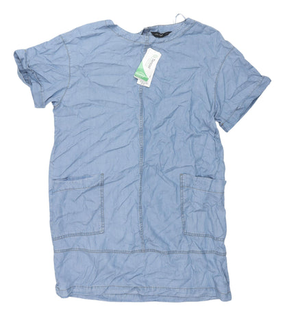 F&F Women's Blue Shift Knee Length Casual Dress, Size 14