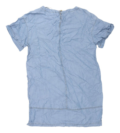 F&F Women's Blue Shift Knee Length Casual Dress, Size 14
