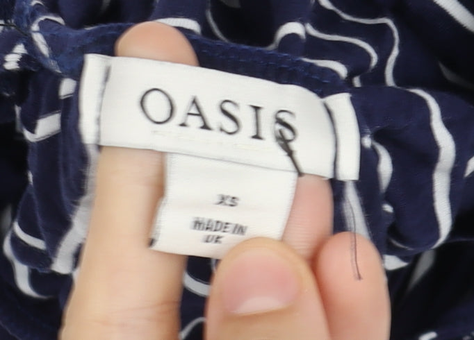 Oasis Women's Blue Striped Maxi Dress XS