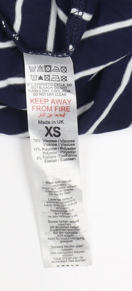 Oasis Women's Blue Striped Maxi Dress XS