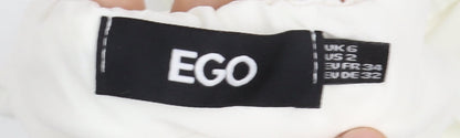 EGO Women's White Mini Bodycon Dress, Size 6, Party Ready