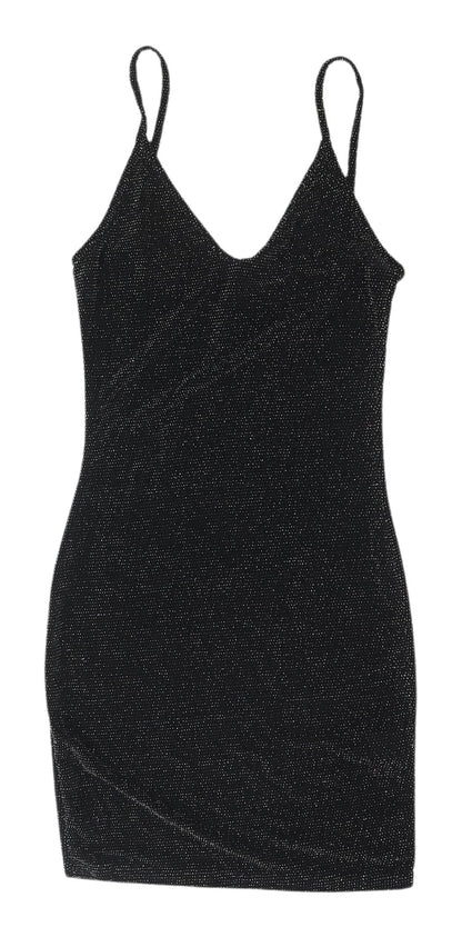 PrettyLittleThing Black Bodycon Dress, Size 6