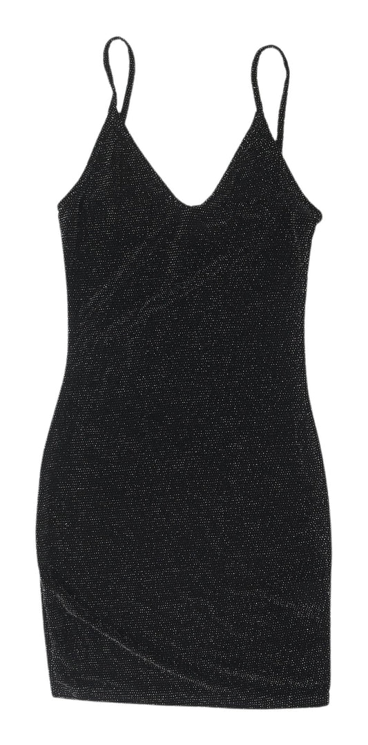 PrettyLittleThing Black Bodycon Dress, Size 6