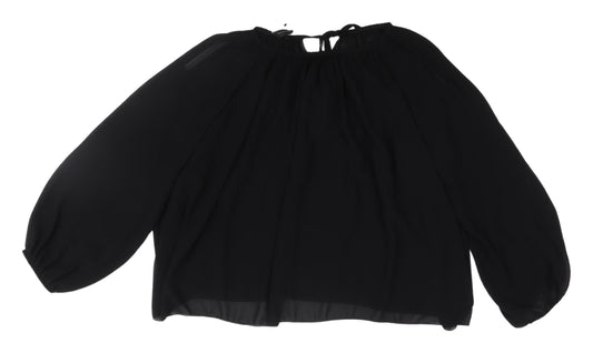 Womens UK Size 10/12 Izabel London Black Basic Blouse