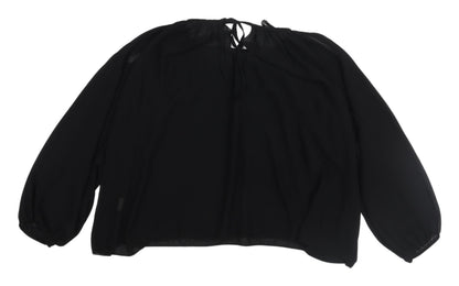 Womens UK Size 10/12 Izabel London Black Basic Blouse