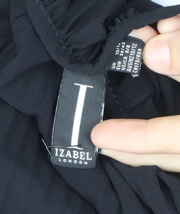 Womens UK Size 10/12 Izabel London Black Basic Blouse