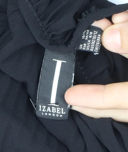 Womens UK Size 10/12 Izabel London Black Basic Blouse
