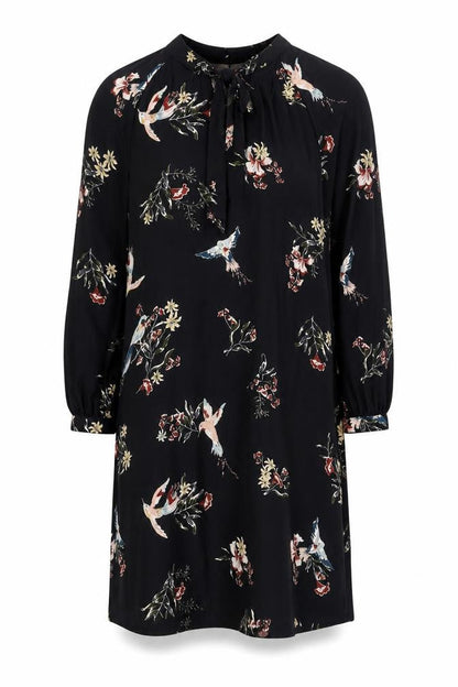 H&M Women's Black Floral Shift Dress Size 12
