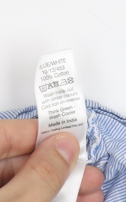 M&Co Women's Blue Button-Up Shirt, UK 10, Classic Style